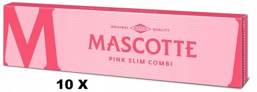 10 X BIBUŁKI BLETKI MASCOTTE PINK SLIM + FILTRY 34SZT/OP