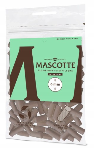 FILTRY MASCOTTE SLIM BROWN EXTRA LONG 6MM 120 SZT